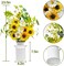 23.5” Faux Sunflowers in Vase – Silk Artificial Sunflower Arrangement with Metal Pot, Farmhouse Table Centerpiece for Kitchen, Dining, Living Room & Spring Home Decor